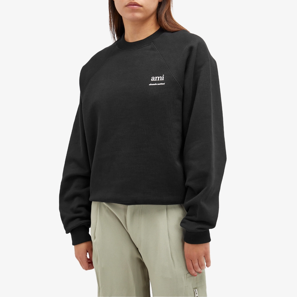 AMI Paris Logo Crew Sweatshirt Black
